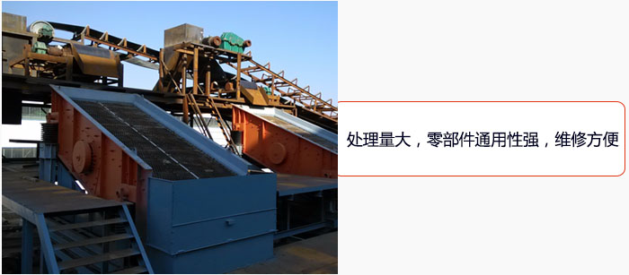 圓振動篩處理量大，零部件通用性強，維修方便。