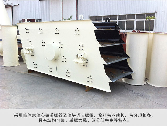 圓振動篩 采用筒體式偏心軸激振器及偏心塊調節振幅。